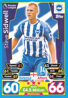 Steve Sidwell Brighton & Hove Albion 2017/18 Topps Match Attax #47